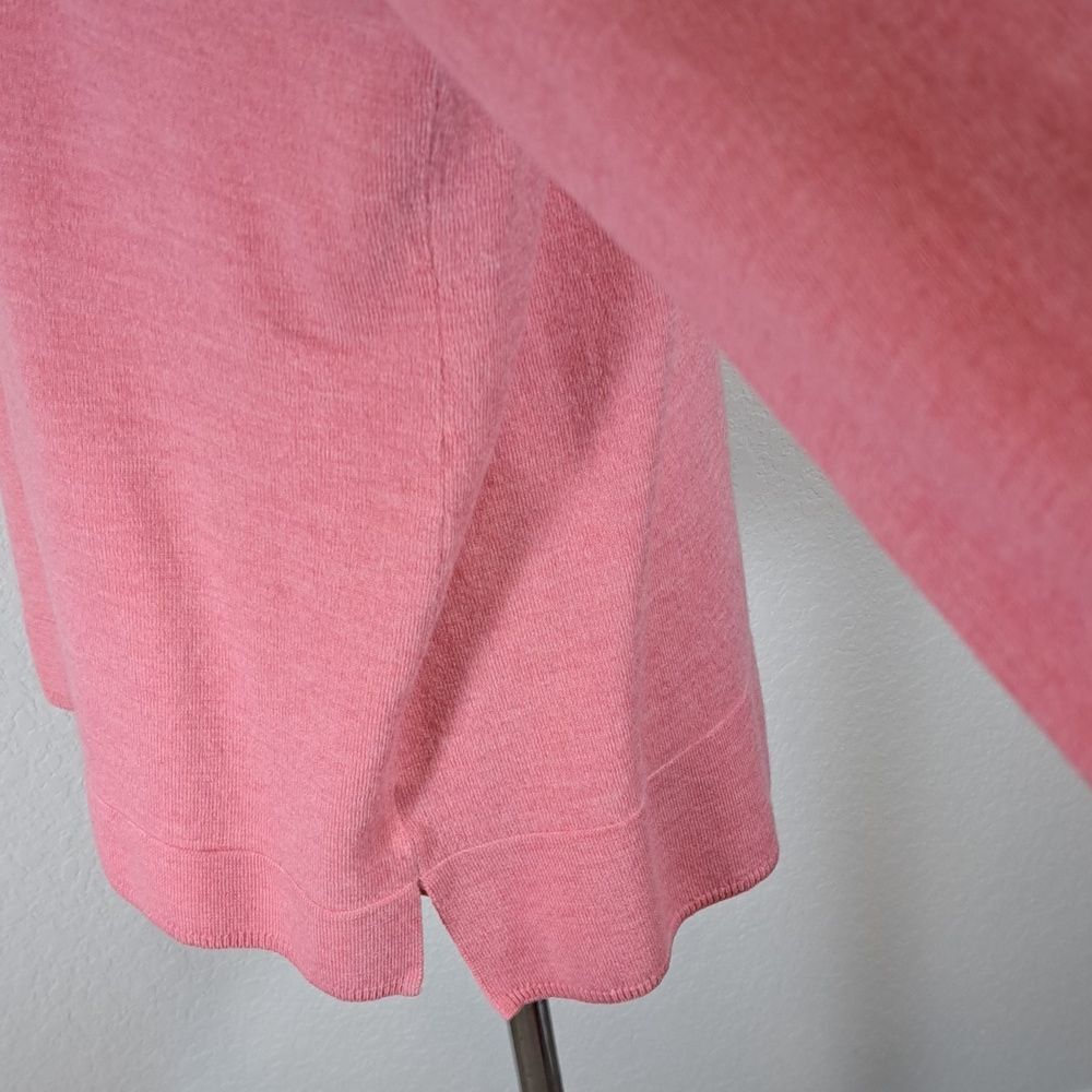 Talbots Woman Sweater Pink Merino Wool Soft Size 2X Dropped Shoulder 3/4 Sleeve - Picture 3 of 10